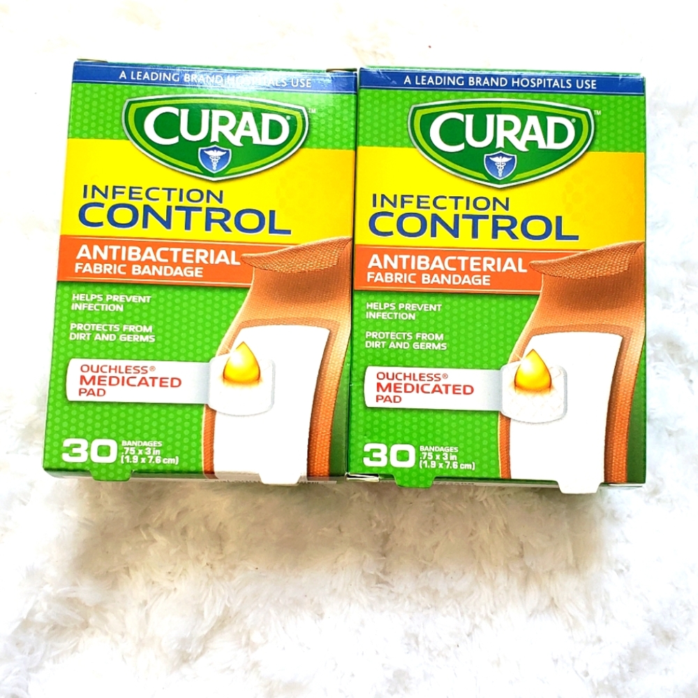 NEW CURAD infection control anti- bacterial bandages (2x30ct)